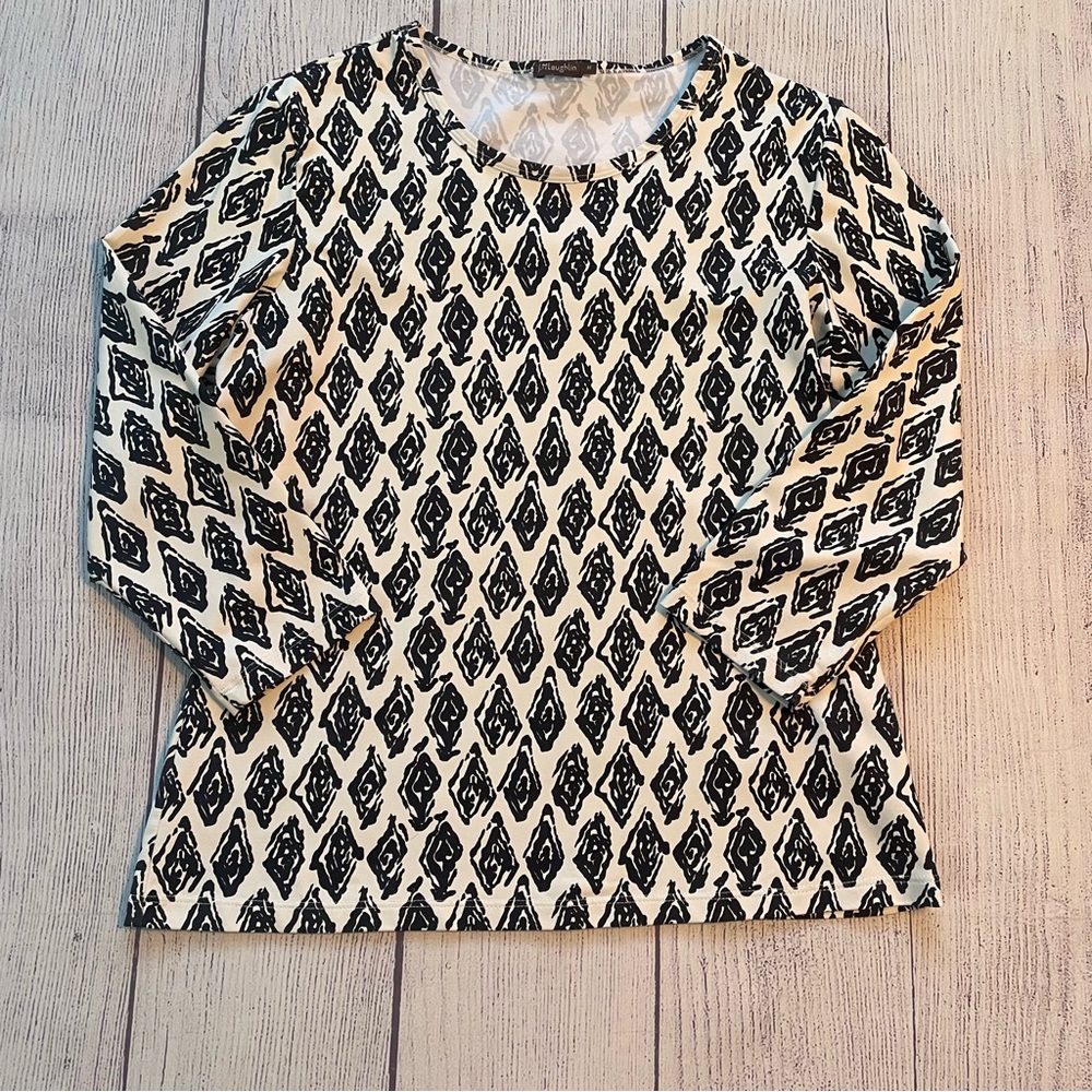 J. McLaughlin Black Diamond Catalina Cloth Top Size Medium